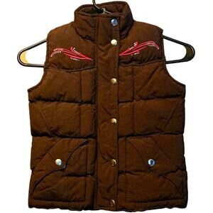 Ransom Ranch brown puffer vest size girls xs
